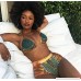 American Trends Women's African Swimsuit Sexy Tribal Two Piece Bikini Halter High Waist Cutout Metallic Bathing Suit Green B079ZRGSM5